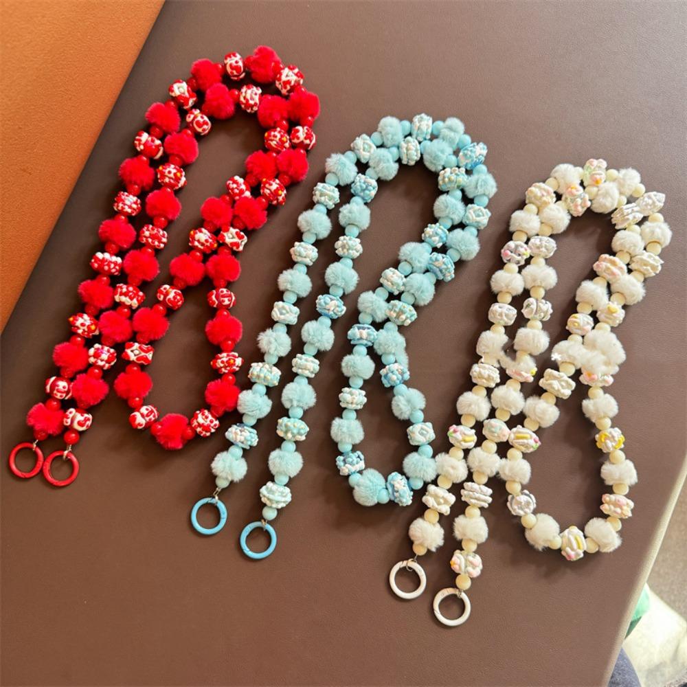 

Colorful Long Mobile Phone Lanyard Plush Mobile Phone Strap New Sling Belt Clip Chain чорний
