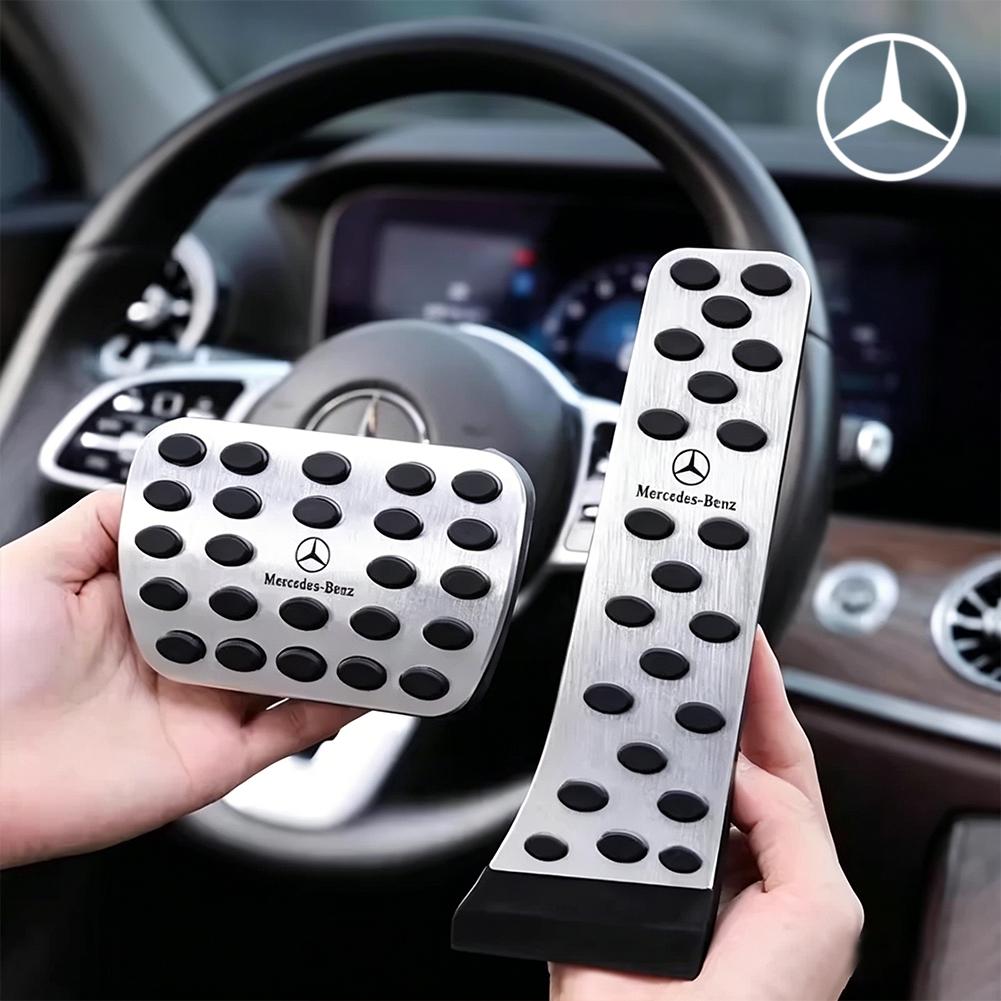 MEA4 Non-Slip Pedal Covers Aluminum Brake Accelerator Foot Pedal Interior Refit Parts For Mercedes Benz A B C E S GLC GLE GLS CLS GLB