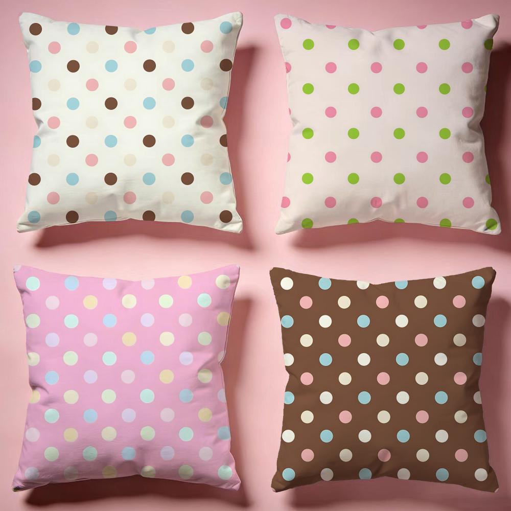 Retro American Polka Dot Cushion Cover Comfortable Durable Pillow Cover MultiScene for Home Office Car Sofa