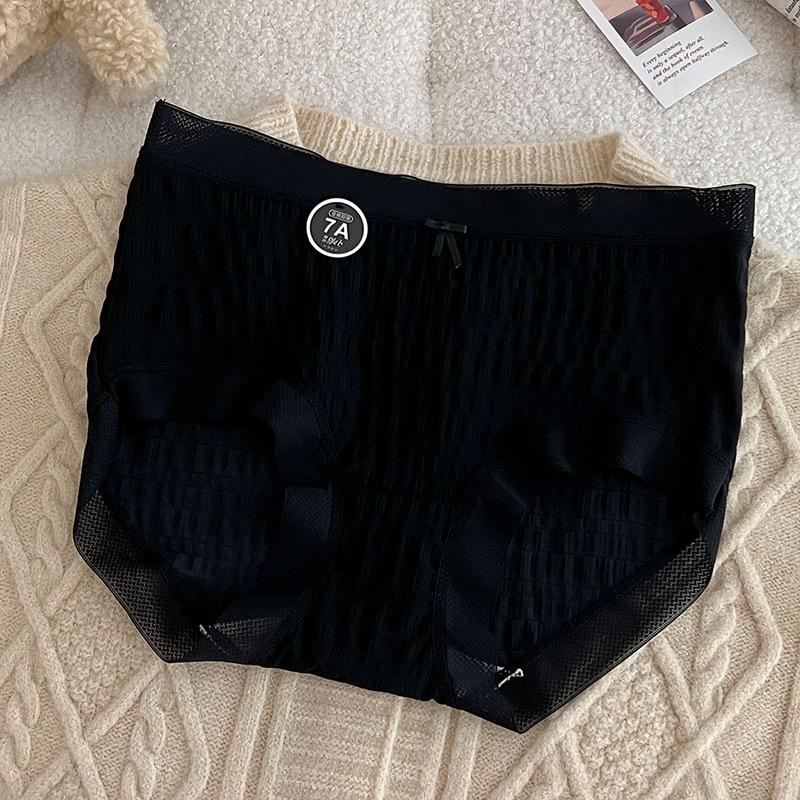 

Нижнее белье, женские трусики, антибактериальные, со средней талией, женские трусы, обнаженные брюки с ледяными мышцами, женские брюки с кружевной отделкой на ягодицах One Size чёрный