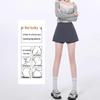 2025 New Women's Gray High Waist Slit A-line Bodycon Skirt Pants - Spring/Autumn Fashion