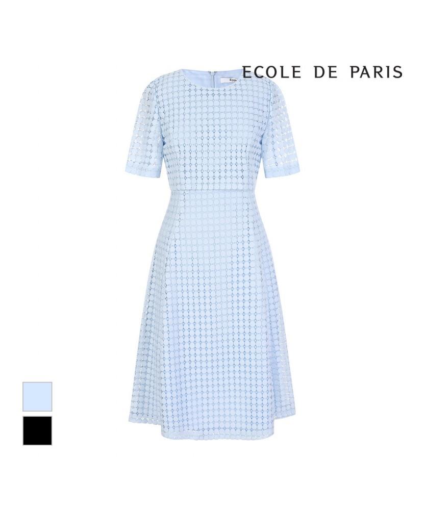 ECOLEDEPARIS Dot Race Short Sleeve Dress_Rb36Woae17Z