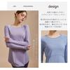 Yoga Long Loose Long Solid Workout Purple W&C Women's Top, Sleeve, Fitted, Fit, Sleeve, Color, T-Shirt, Simple, Training, Sportswear, (JP, Alphabet,