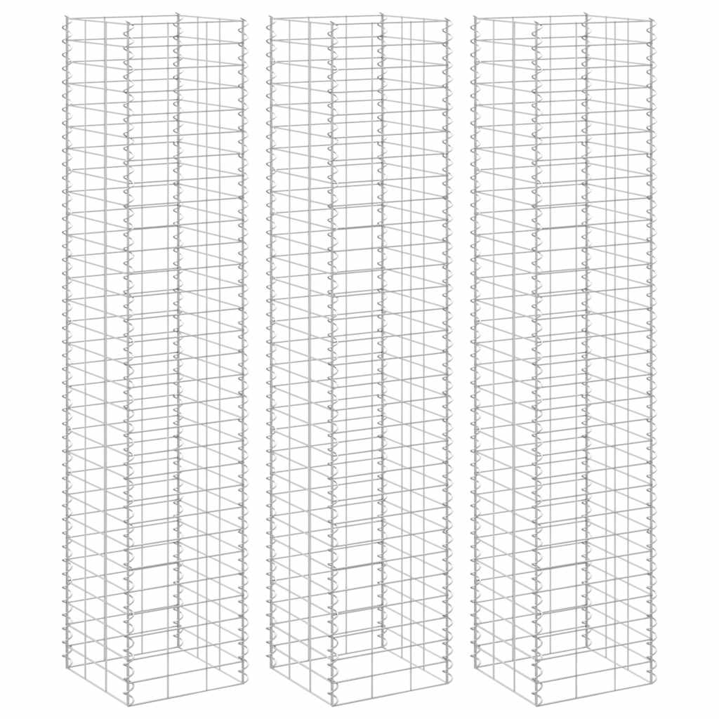 Gabion Raised Beds 3 Pcs 30 X 30 X 150 Cm Iron