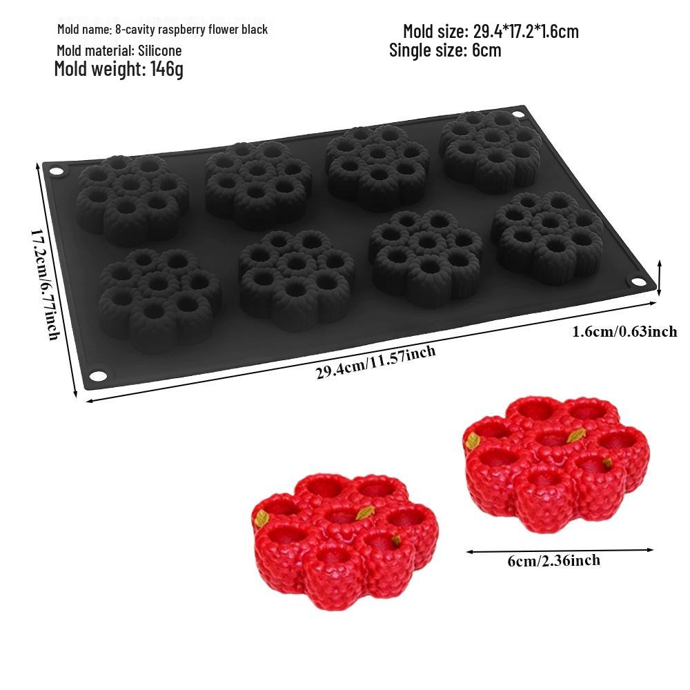 3D Fruchtmousse Silikon Kuchenformen: Birne, Apfel, Ananas, Pfirsich, Durian, Himbeere.