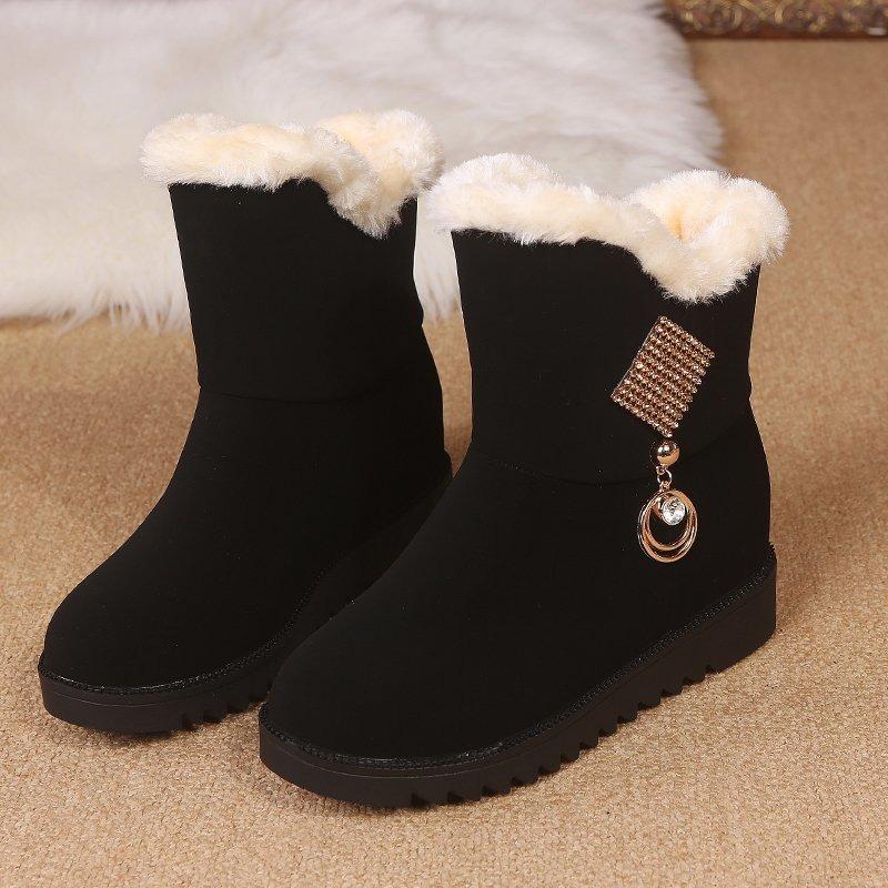 Thick Sole Anti-skid Short Boots Soft Sole Anti-skid Snow Boots Leisure Comfortable Warm Winter Women's Shoes 36-40 Botas Mujer