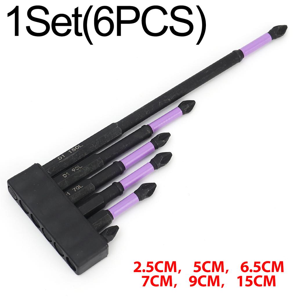 12/6PCS Magnetic Screwdriver Bits Non-slip Shockproof Phillips Impact Bits Hex Shank Alloy Steel Bits Suitable for Power Tools