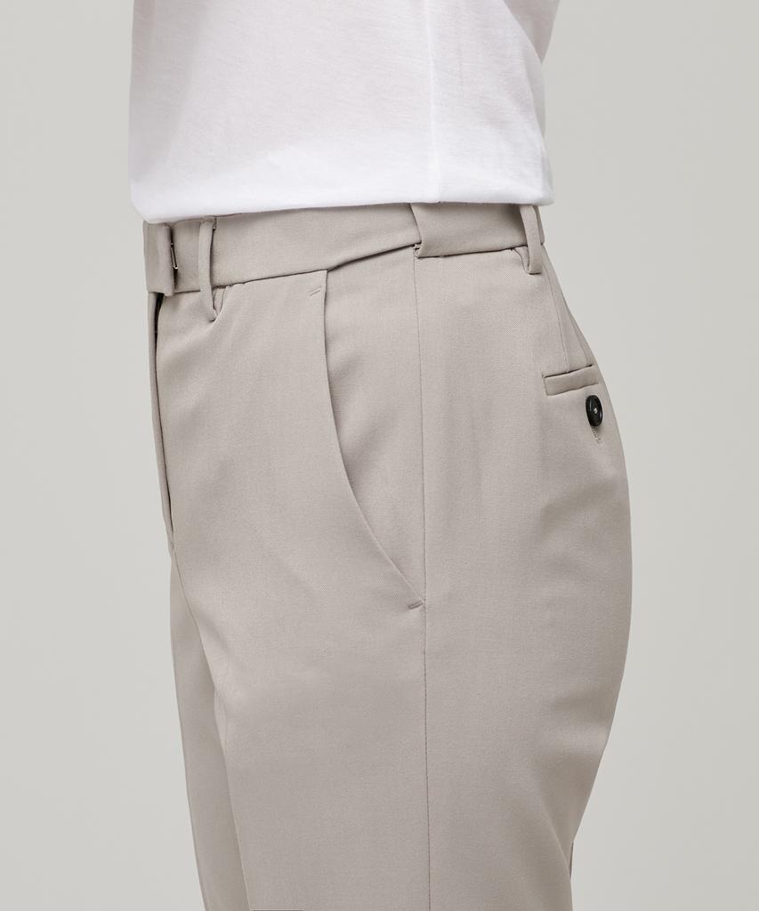 MUSINSA STANDARD WOMAN Women'S Slim Straight Hidden Elastic Waist Slacks [Light Beige]