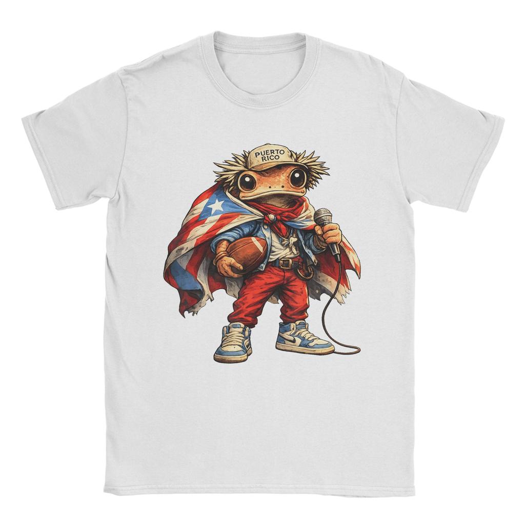 Puerto Rico Coqui Frog Funny Football TShirt Summer Pure Cotton TShirts For Unisex Popular Print Vintage Top Tees