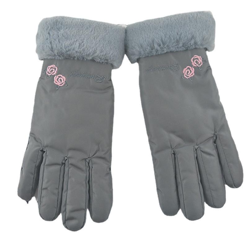 New women's autumn and winter warm fleece and cotton gloves