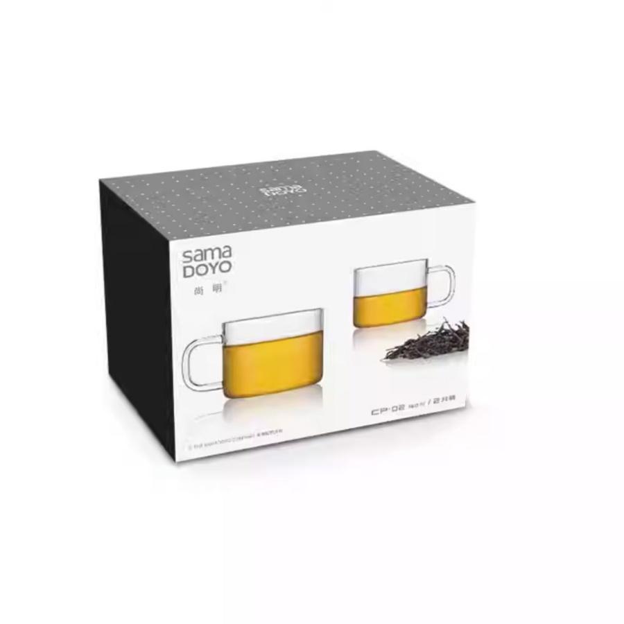 SAMADOYO Thickened Heat-resistant Glass Kungfu Tea Cup, Baijiu Cup, Small Cup, Tea Belt, Transparent Glass Water
