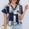 Summer Women's Printed V-neck Short Sleeved Casual Top T-Shirts