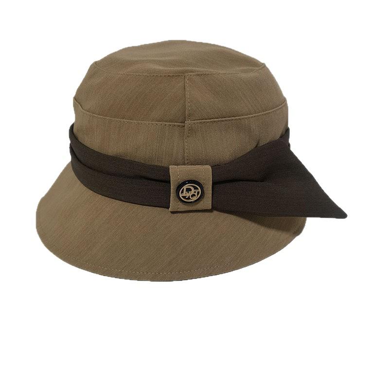 Women's Elegant Color-Block Bucket Hat for Spring and Autumn