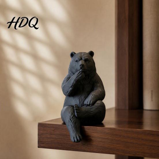 Creative Gifts for Animal Lovers 3D Print Bear Figurine Statue Matte Resin Relief Sculpture Nordic Office Desk Aesthetic Decorations Minimalist