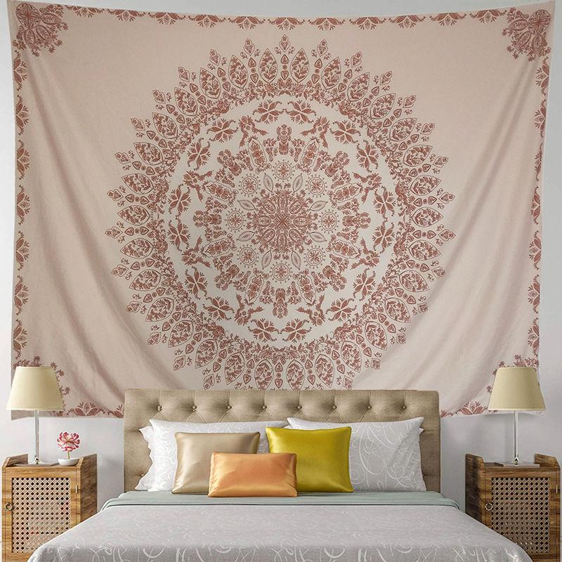 Large Golden Ombre Mandala Wall Tapestry Traditional Indian Hippie Room Decoration Oriental Artist Indian Bedroom Hanging