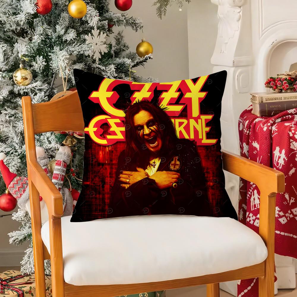 Cool O-ozzy O-osbourne Pillow Case Silky Short Plush with Invisible Zipper Dustproof Sofa Cushion Cover for Home Decor