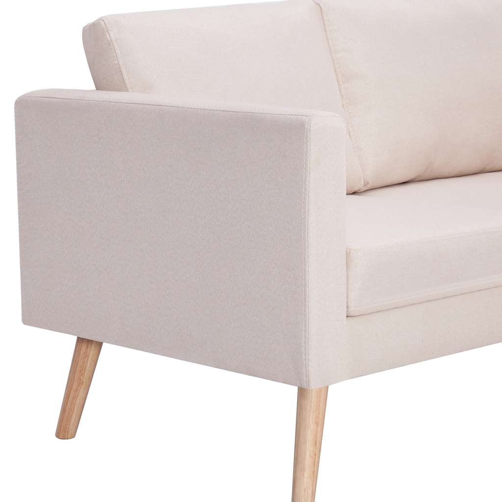 2 Seater Sofa Fabric Cream White