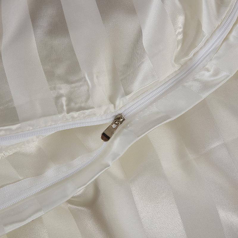 Satin Faux Silk Striped Duvet Cover Set High-Quality Solid Smooth Summer Cooling Comforter Sets Adult Soft Bedclothes for Home