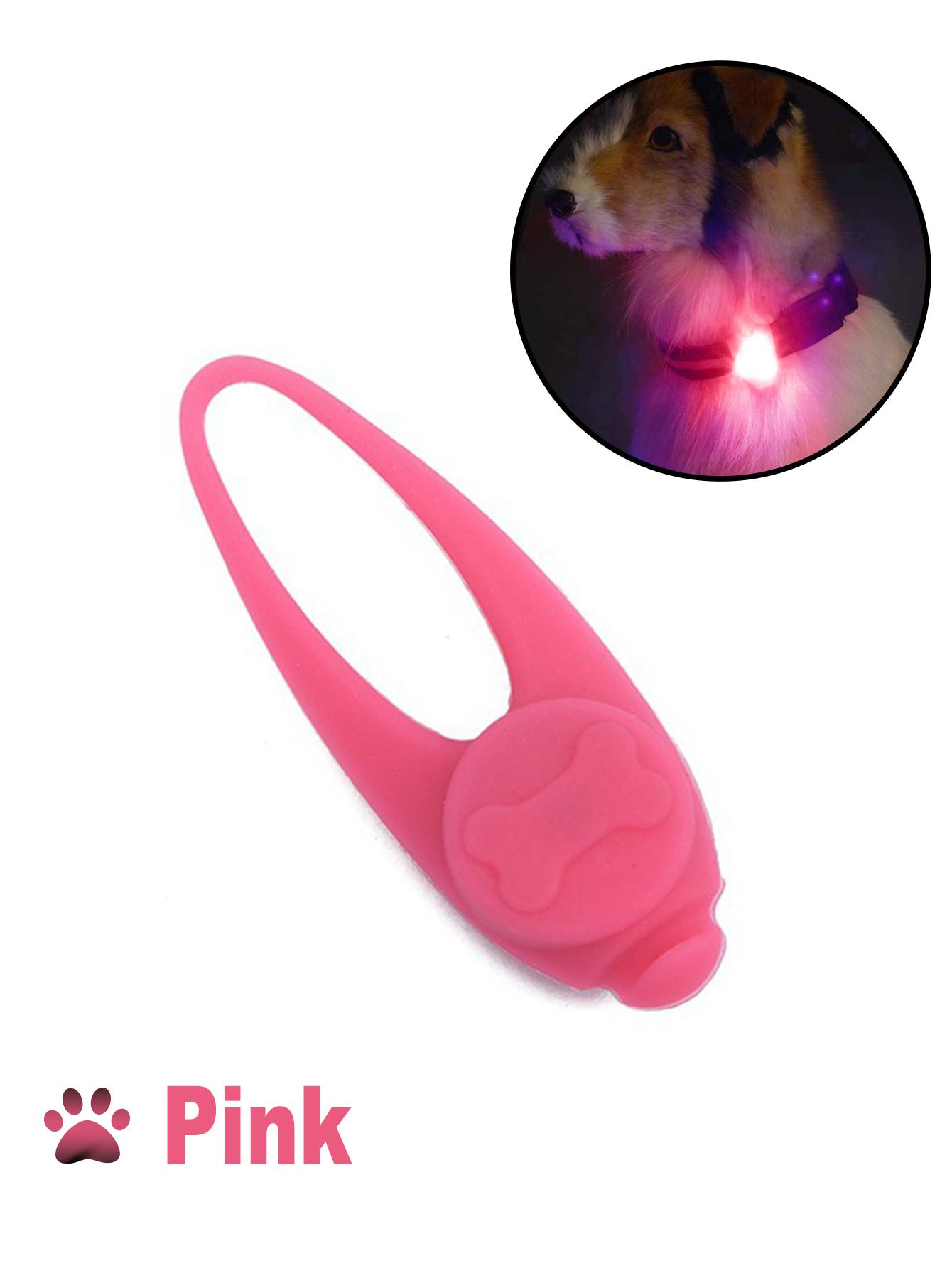 

Durable Pet Pendant Pet Pendant Light Pet Led Safety Pendant Collar Tag with 3 Light Modes for Nighttime Visibility for Dog розовый