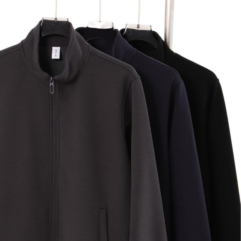 Cardigan Stand-up Neck Zipper Jacket for Men and Women 0 Solid Color Loose Casual Sports Style Sweater Autumn