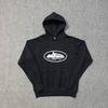 Corteiz Classic Series Ship Print Logo Thin Plush Loop Hooded Sweater, Trendy Men's and Women's Casual Sweatpants