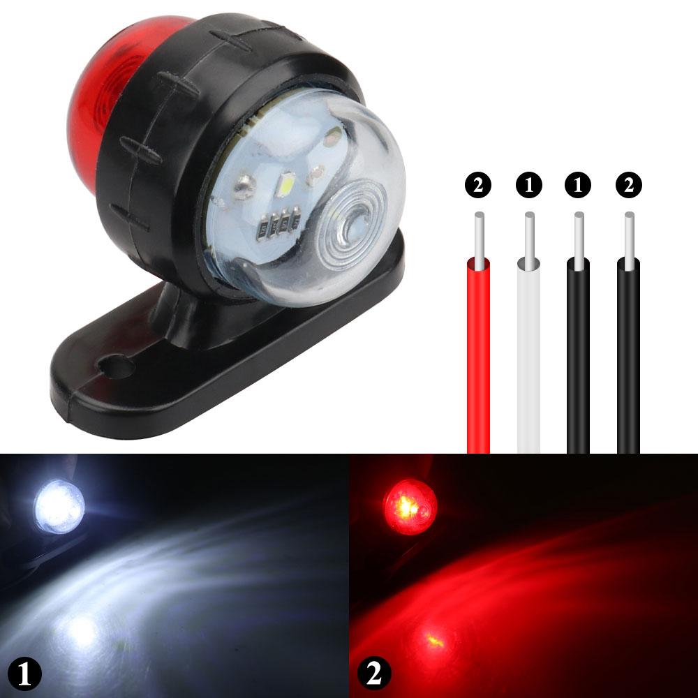 2X LED Side Marker Lights 12v 24v Trailer Front Rear Clearance Lights Outline Lamp Indicator Tail Light For Truck Van Caravan Back Up Lights 1