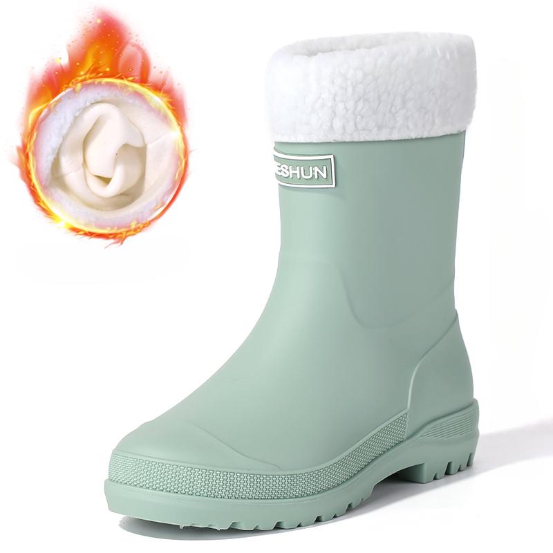 Unisexové holínky do půli lýtka, vysoce vzhledové, voděodolné, protiskluzové gumové boty s PVC stélkou, špička, dětská outdoorová dobrodružství