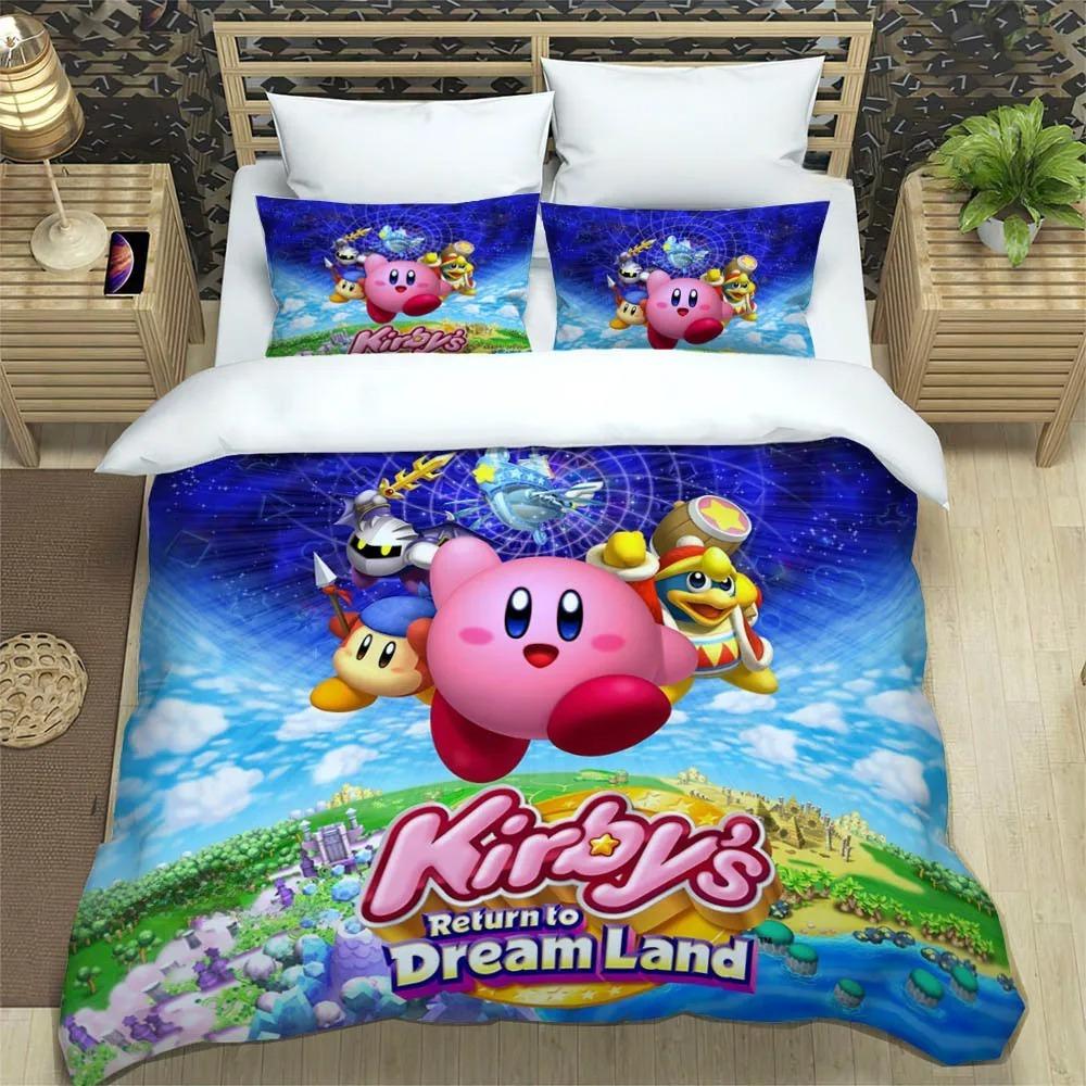 Spiel K-Kirby Bettbezug Kissenbezug Bettwäscheset Erwachsener Junge Mädchen Schlafzimmer Dekoration Kinder Geschenk Einzel Doppel Große Größe