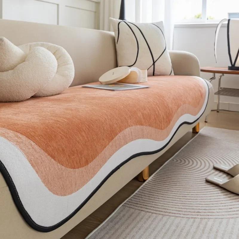 Thicken Chenille Sofa Cushion for Living Room Special Shape Non-slip Couch Cover Corner Sofa Towel Seat Pad Home Protection