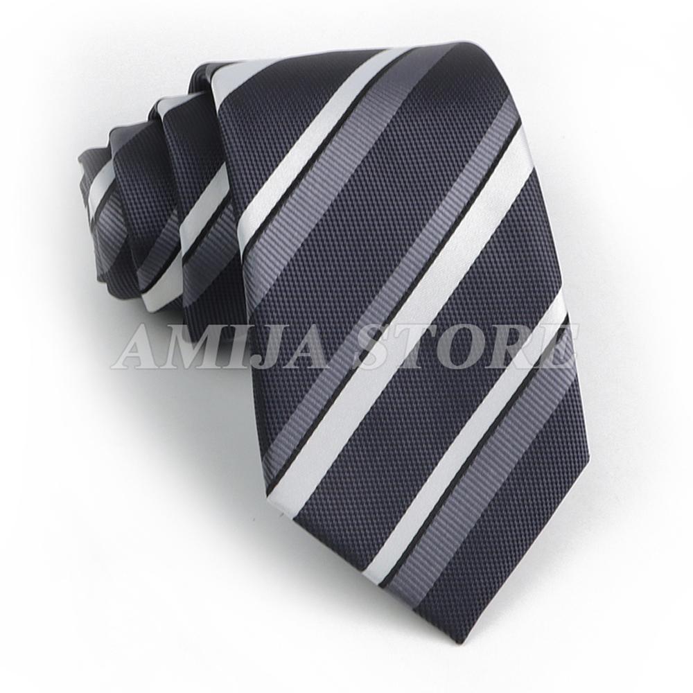 Men's Fashion Tie 7.5cm Tie Sage Green Orange Stripes Ties Business Meeting Suit Wedding Party Office Tie Men's Gift  Accessorie