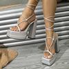 High-heeled Sandals Fashion Women's State with Buckle Slippers Thick-soled Thick-heeled High Heels