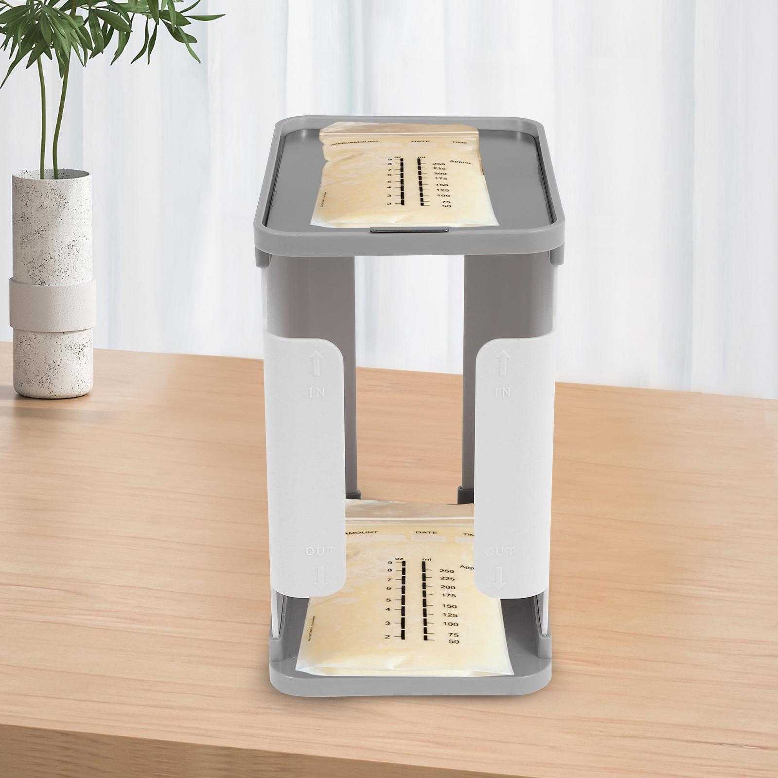 

Breastmilk Freezer Organizer 1700ml Breast Milk Storage Organizer Reusable Breast Milk Storage Tower First in First Out білий