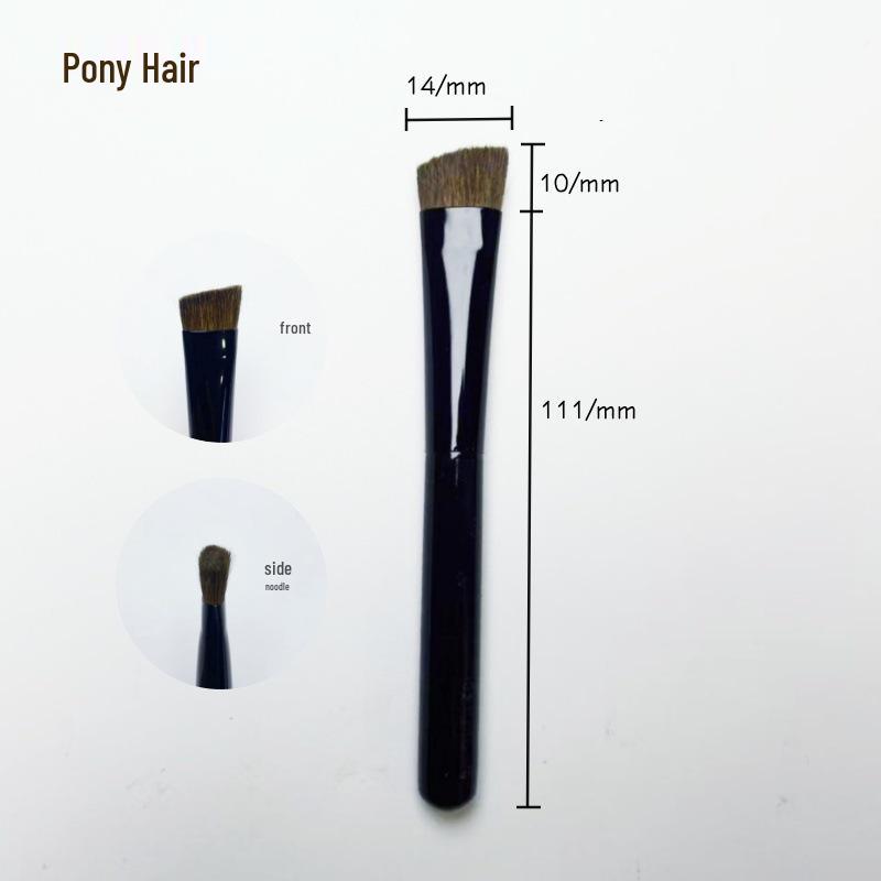 Большая скошенная кисть для бровей с плоской головкой - Из шерсти пони, норки и барсука для нанесения пудры для диких бровей.