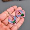 Natural Chrome Diopside Copper New Dangle Drop Multi Electroformed Hook Earrings V-94