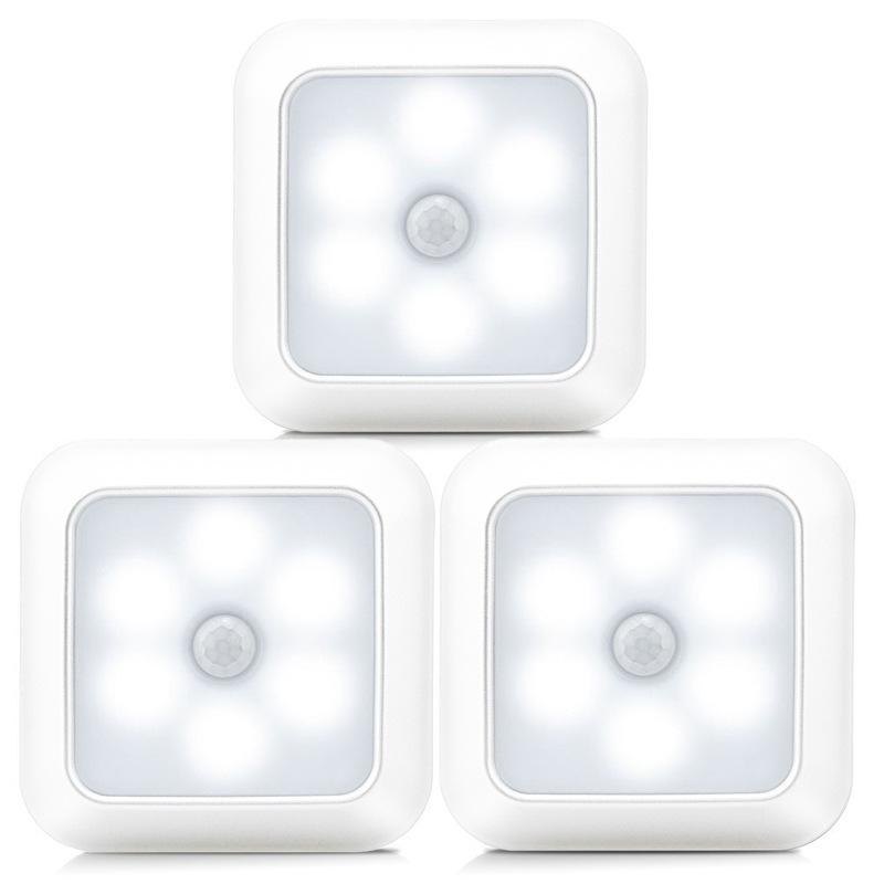 6LED Cabinet Light Motion Sensor Night Light Wall Lamp Closet Cabinet Stair Wireless for Bedroom Corridor Staircase Indoor Decor