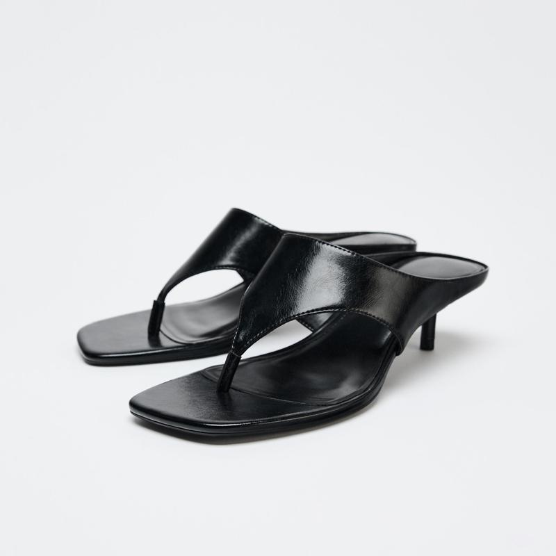 Fashion Hot Selling 2025 New Summer Square Clip Toe Women Slippers Elegant Thin High Heel Dress Slides Ladies Dancing Party Prom Shoes