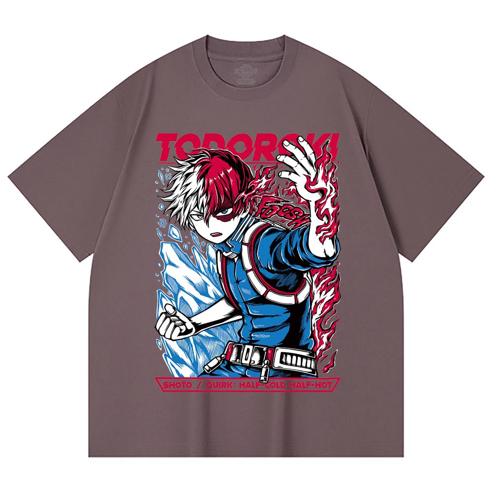 230 Gsm 100% Cotton My Hero Academia V10 Shoto Print Unisex Heavy Cotton T Shirt