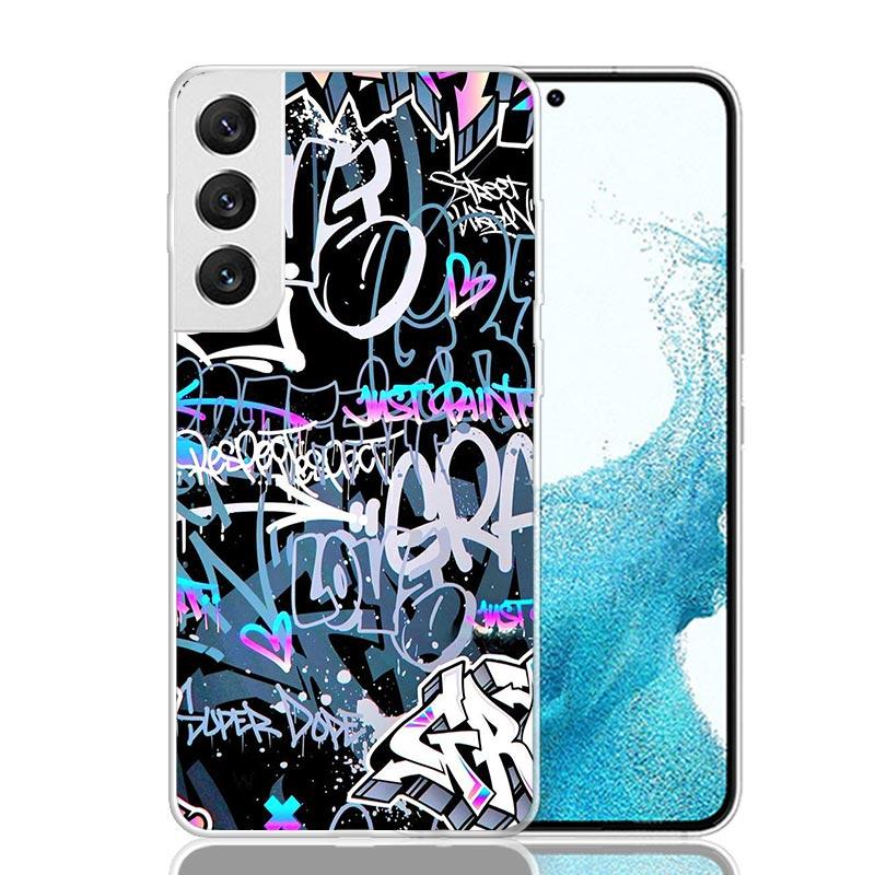Graffiti Fashion Cool Phone Case For Samsung Galaxy S26 Ultra S23 S24 S25 Edge S20 FE S21 S22 Plus Soft Print Shell Cover Fundas