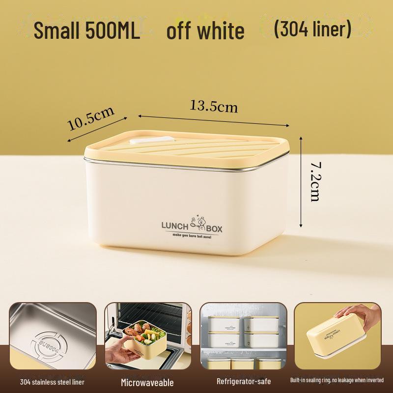 Ланч-бокс из нержавеющей стали марки 304 с крышкой, герметичный, устойчив к ожогам, подходит для использования в микроволновой печи, сохраняет свежесть продуктов