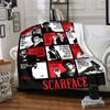 Scarface Characters Poster Flannel Blanket Super Soft Warm Cozy Blanket For Sofa Bed Office Travel Allseason Home Decor Gift