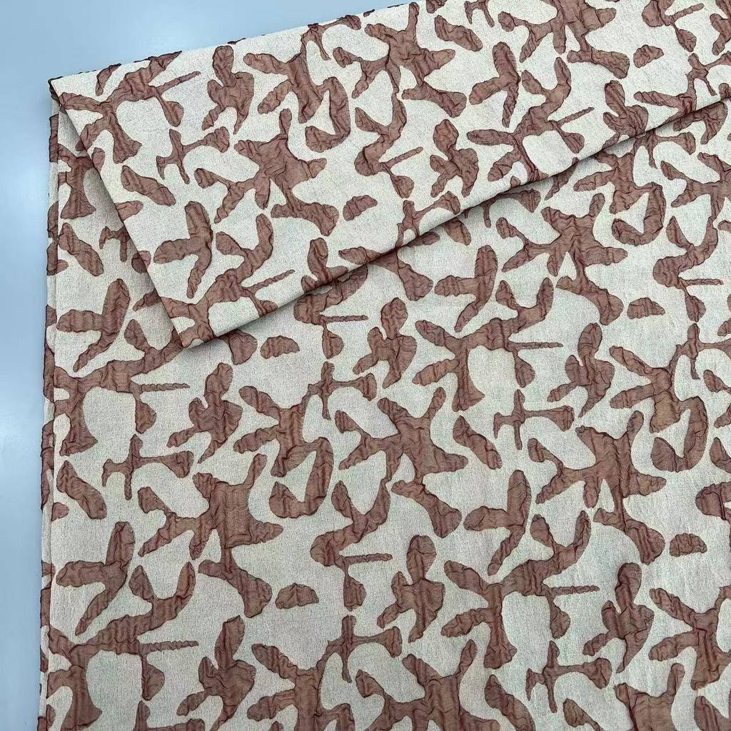 Factory  80%Polyester 20%Chinlon Woven Polyester Nylon Jacquard 3D Dimensional Custom Embossed Pattern Jacquard Fabrics