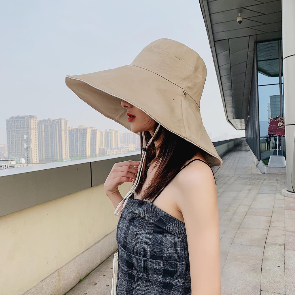 Summer Korean-style Versatile Travel Sun Hat, UV Protection, Wide-brimmed Women's Hat, Japanese-style Double-sided Fisherman Hat for Women