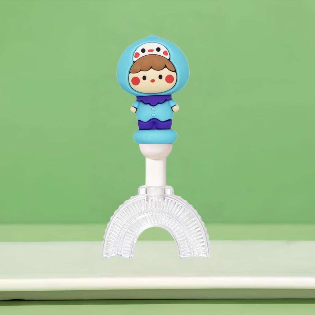 U-Shaped Silicone Toothbrush for Kids 1-12 Years, Soft Bristles, Cute Cartoon Handle