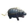 Christmas Hippo Statue: Creative Tabletop Animal Ornament for Home & Party Decorations