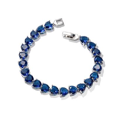 Bracciale Cuore dell'Oceano per Donna Bracciale dell'Amore Blu di Lusso Leggero Gioielli