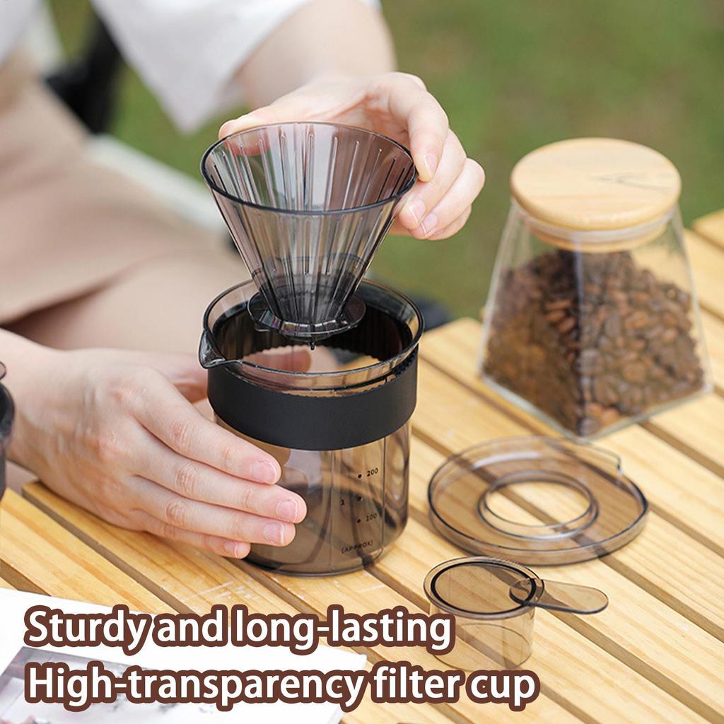 Pour Over Coffee Maker Three in one hand brew coffee pot Reusable Dripper portable coffee pot with Scale for RV Living Vacation