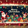 Holiday Celebration Background Candle Santa Background Merry Christmas Banner Reindeer Xmas Event Backdrop For Xmas Event Indoor
