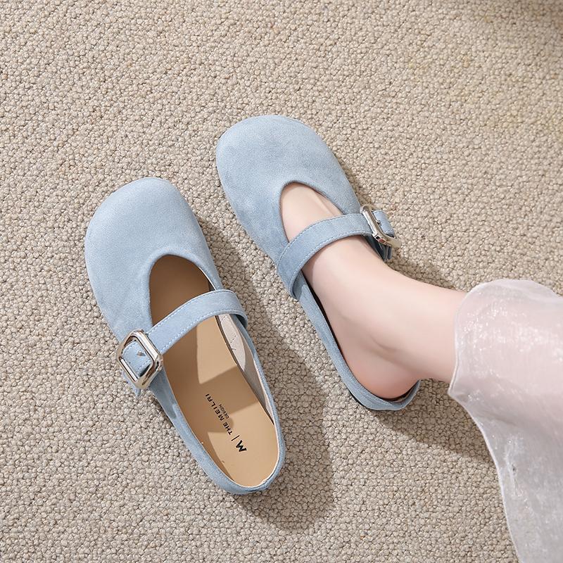 CRLAYDK Retro Women's Casual Loafers Slip On Flat Shoes Comfort Buckle Dressy Ladies Work Backless Walking Moccasins Slides