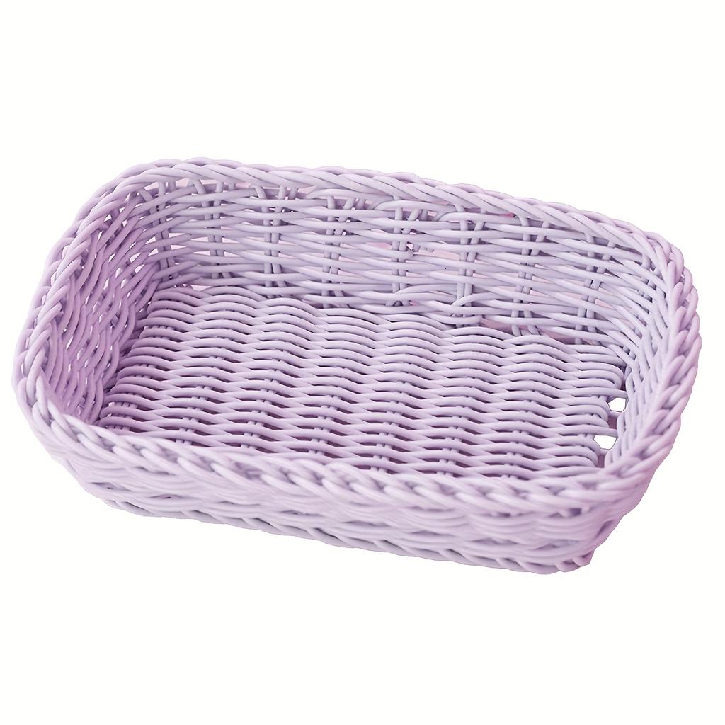 Striped Woven Storage Basket, Multifunctional Desktop Organizer, Ideal for Office Desk, Bedroom Table Small Items Storage