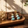 Hot-selling pure hand-painted enamel earrings irregular oval drooping stud earrings women's niche high-end earrings